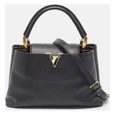 Louis Vuitton Black Leather Capucines MM Bag