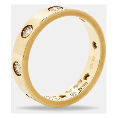 Cartier Love Diamond 18k Yellow Gold Small Model Wedding Band Ring