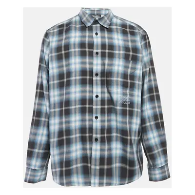 Burberry Blue Check Cotton Button-Down Shirt