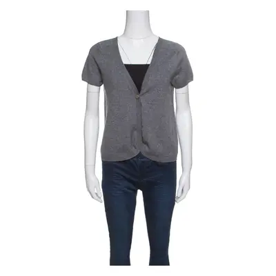 Zadig and Voltaire Grey Studded Short Sleeve Dublini Cardigan