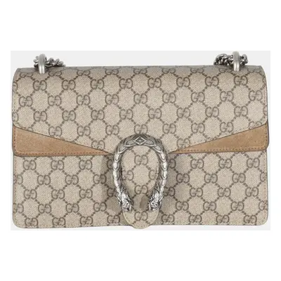 Gucci Beige GG Supreme Canvas Small Dionysus Chain Bag