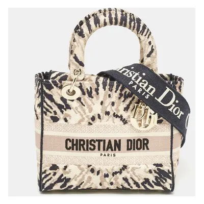 Dior Multicolor Canvas Tie Dye Embroidered Lady D-Lite Tote