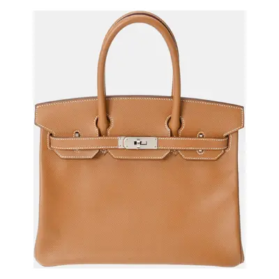 Hermes Gold Epsom Leather Birkin Handbag