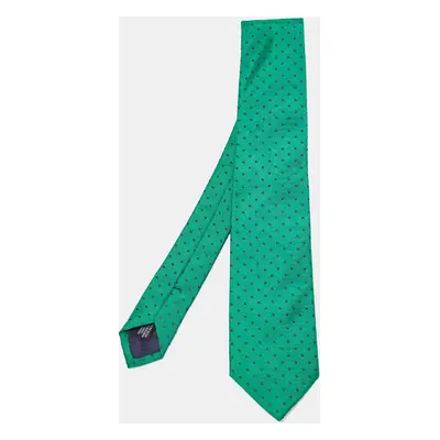 CH Carolina Herrera Green Dotted Silk Tie