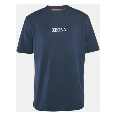 Ermenegildo Zegna Navy Cotton Jersey Crew Neck T-Shirt