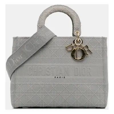 Dior Grey Large Cannage Lady D-Lite