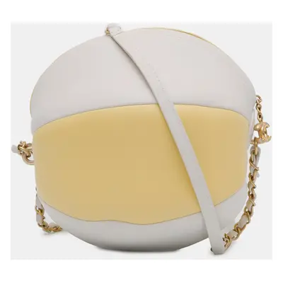 Chanel White Calfskin Coco Beach Ball Bag