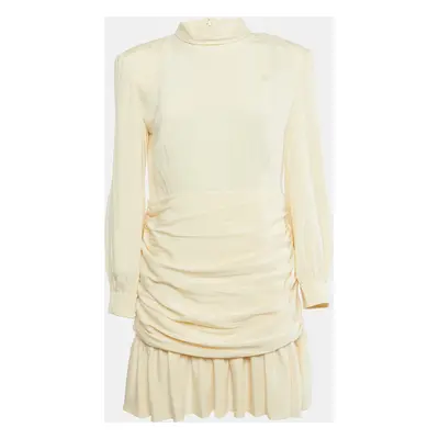 Gucci Cream Silk Drape Detail Mini Dress