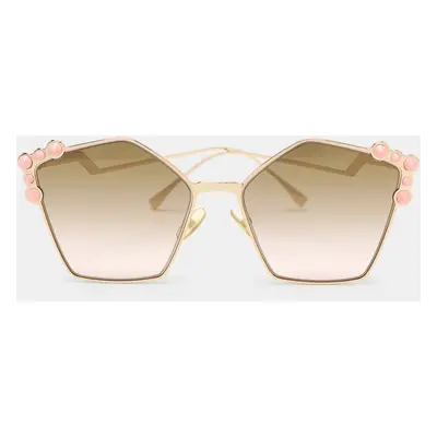 Fendi Brown/Pink Gradient FF 0261/S Spike Can Eye Geometric Sunglasses