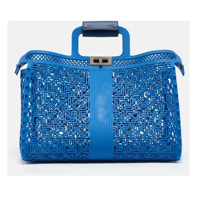 Fendi Blue Zucca Rubber Forty8 Basket Tote