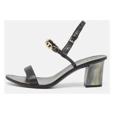 Tory Burch Black Leather Slingback Sandals Size 39.5