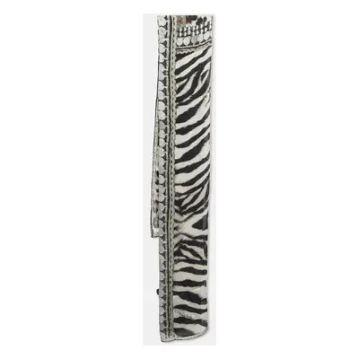 Roberto Cavalli Black/White Animal Print Silk Stole