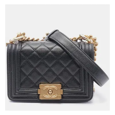 Chanel Black Leather Boy Shoulder Bag