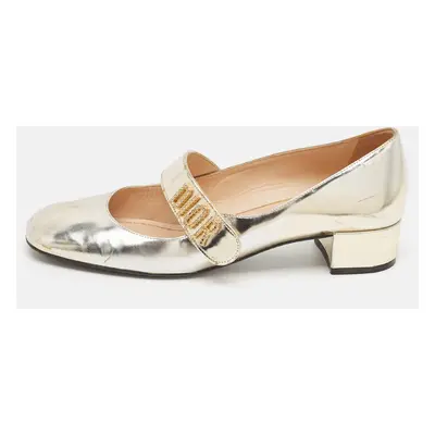 Dior Metallic Laminated Leather Baby-D Mary Jane Pumps Size 38.5