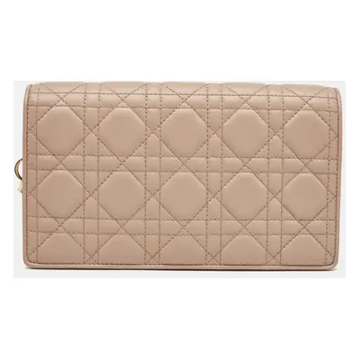 Dior Dusty Pink Cannage Leather Lady Dior Clutch