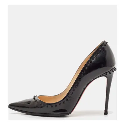 Christian Louboutin Black Patent Leather Anjalina Pumps Size 36.5