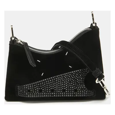 Maison Margiela Black Velvet Micro Embellished Snatched Hobo