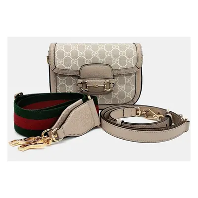 Gucci Beige Canvas and Leather Horsebit Mini Bag