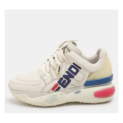 Fendi X Fila Off-White Leather Fila Mania Platform Sneakers