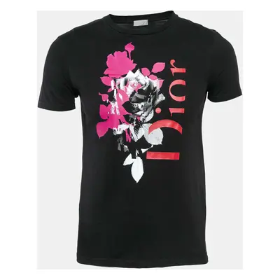 Dior Homme Black Floral Print Jersey T-Shirt