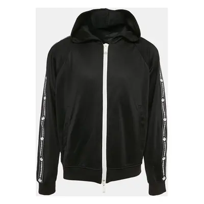 Dsquared2 Cotton Blend Knit Logo Tape Trimmed Zip -Up Hoodie Jacket