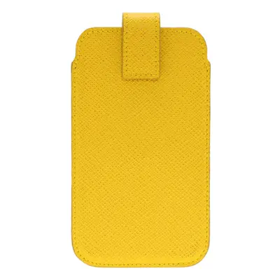 Smythson Yellow Leather Phone Case