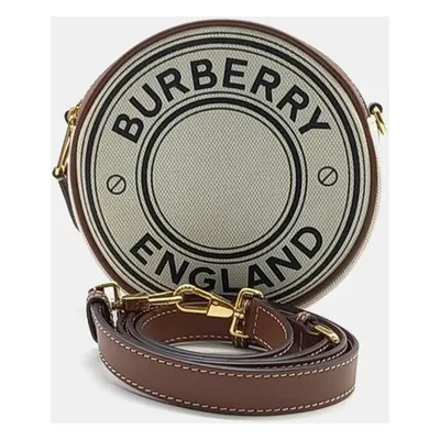 Burberry Beige & Brown Louise Round Crossbody Bag