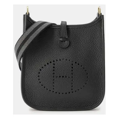 Hermes Black/Gray Taurillon Clemence Leather Evelyne Amazon TPM Bag