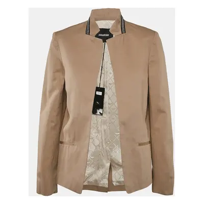 Zadig & Voltaire Beige Gabardine Open Front Volly Bis Jacket