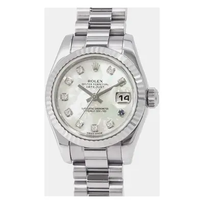 Rolex White 18K White Gold Lady Datejust Automatic Women's Wristwatch mm