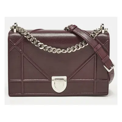 Dior Burgundy Leather Diorama Flap Shoulder Bag