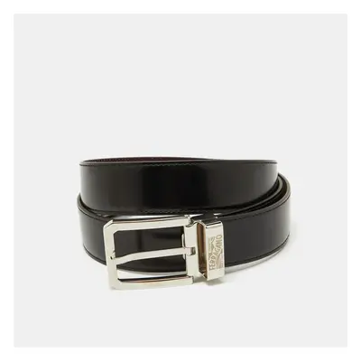 Salvatore Ferragamo Black/Brown Leather Cut to Size Reversible Buckle Belt