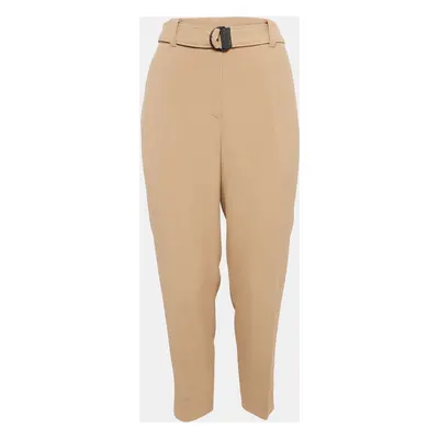 Brunello Cucinelli Light Brown Crepe Belted Trousers