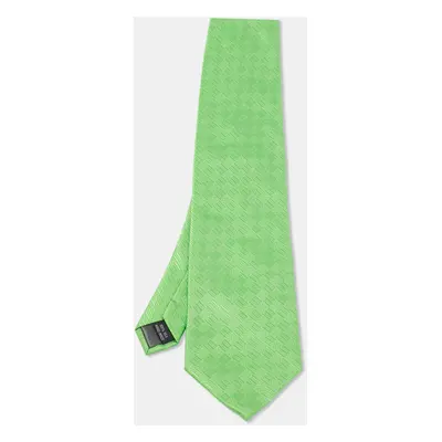 Boss By Hugo Boss Green Patterned Silk Traditional Tie