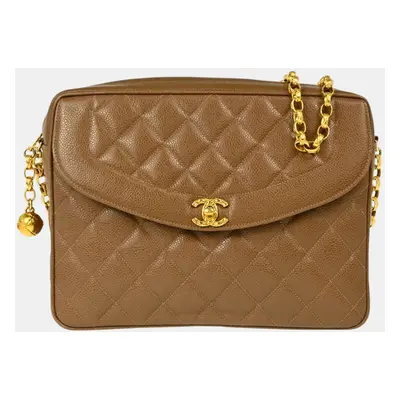 Chanel Brown Calfskin Camera Large Bag