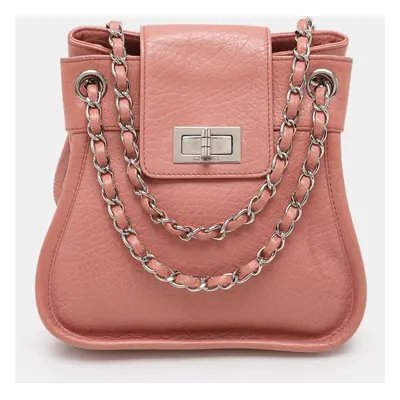 Chanel Peach Leather Mademoiselle Shoulder Bag