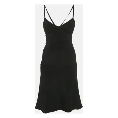 Armani Collezioni Black Stretch Crepe Strappy Short Dress