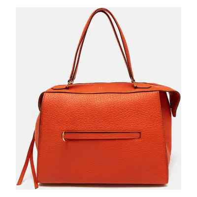 Celine Orange Leather Medium Ring Tote