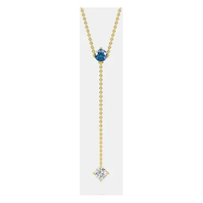 14K Blue Wt Stone 18" Lab Grown Diamond Pendant (0.40 Ctw)