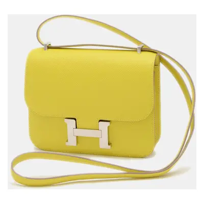 Hermes Lime Epsom Leather Constance Shoulder Bag