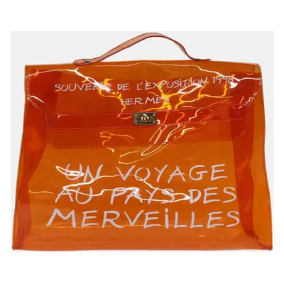 Hermes Orange Vinyl Souvenir De L'Exposition Kelly handbag