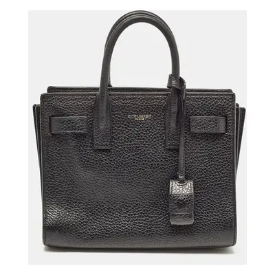 Saint Laurent Black Leather Nano Classic Sac De Jour Tote