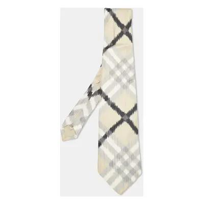 Burberry London Beige/Grey Nova Check Silk Tie