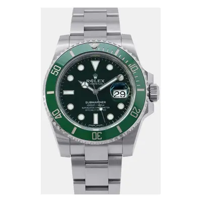 Rolex Green Stainless Steel Submariner Automatic Men's Wristwatch mm