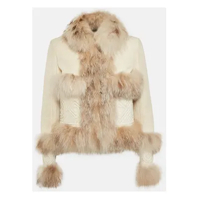 Loewe Off-White Leather Fur Detail Jacket