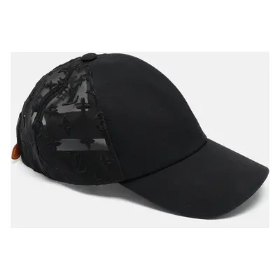 Louis Vuitton Black Cotton and Monogram Mesh Baseball Cap