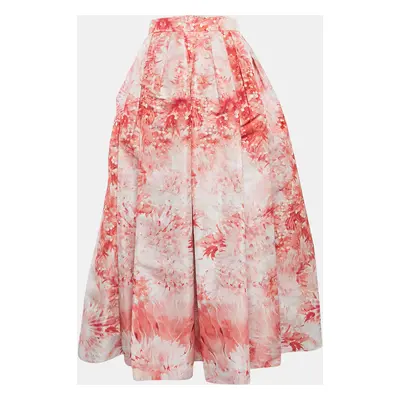 Alexander McQueen Pink Floral Print Synthetic Long Skirt