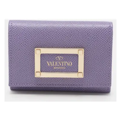 Valentino Purple Leather Card Case