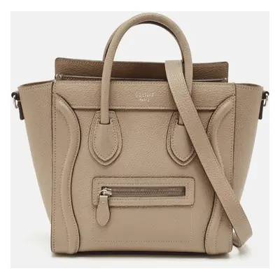 Celine Beige Leather Micro Luggage Tote