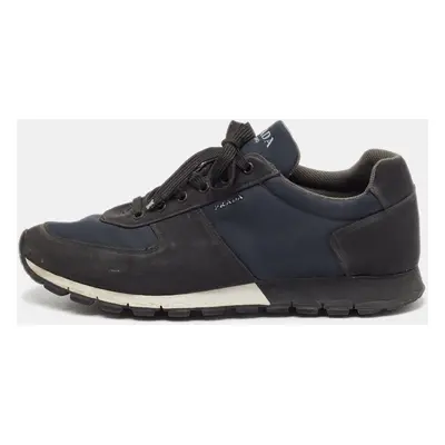 Prada Sport Black/Blue Canvas Low-Top Sneakers Size